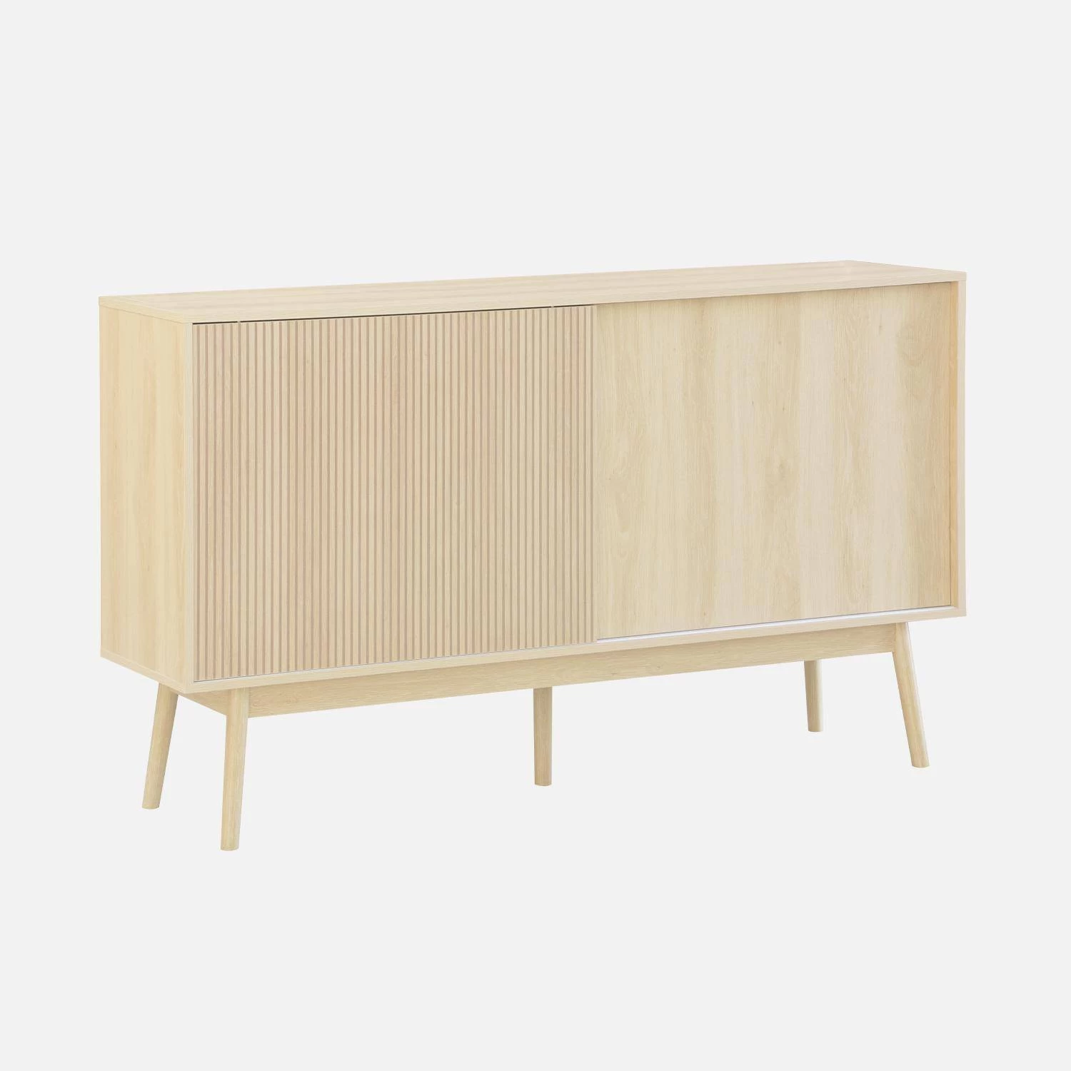 Buffet Scandinave Effet Bois 2 Portes 150 Cm Couleur : Bois Clair 3 Buffet Scandinave Effet Bois 2 Portes 150 Cm Couleur : Bois Clair – Image 3