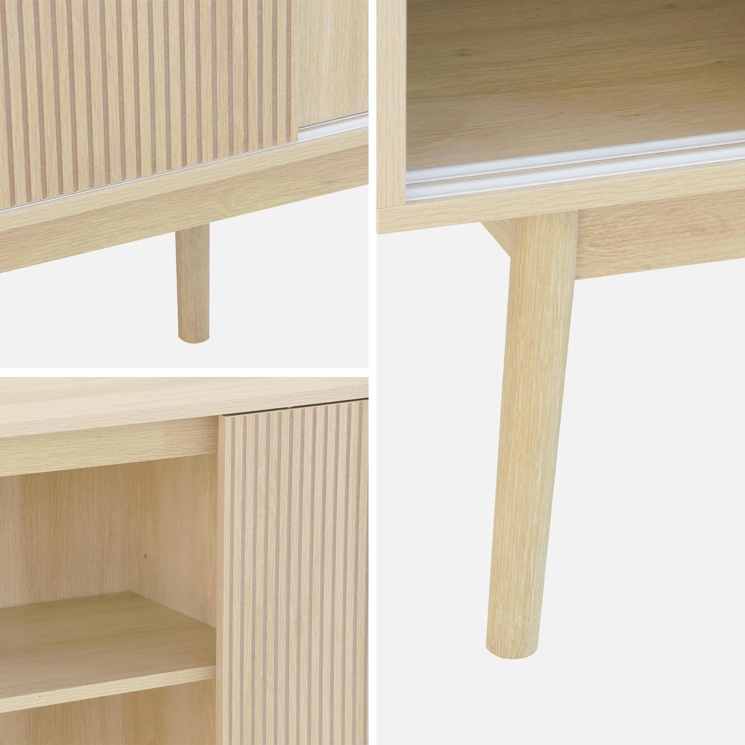 Buffet Scandinave Effet Bois 2 Portes 150 Cm Couleur : Bois Clair 9 Buffet Scandinave Effet Bois 2 Portes 150 Cm Couleur : Bois Clair – Image 9