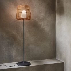 Lampadaire Filaire Rotin Naturel Intérieur/extérieur H 154cm