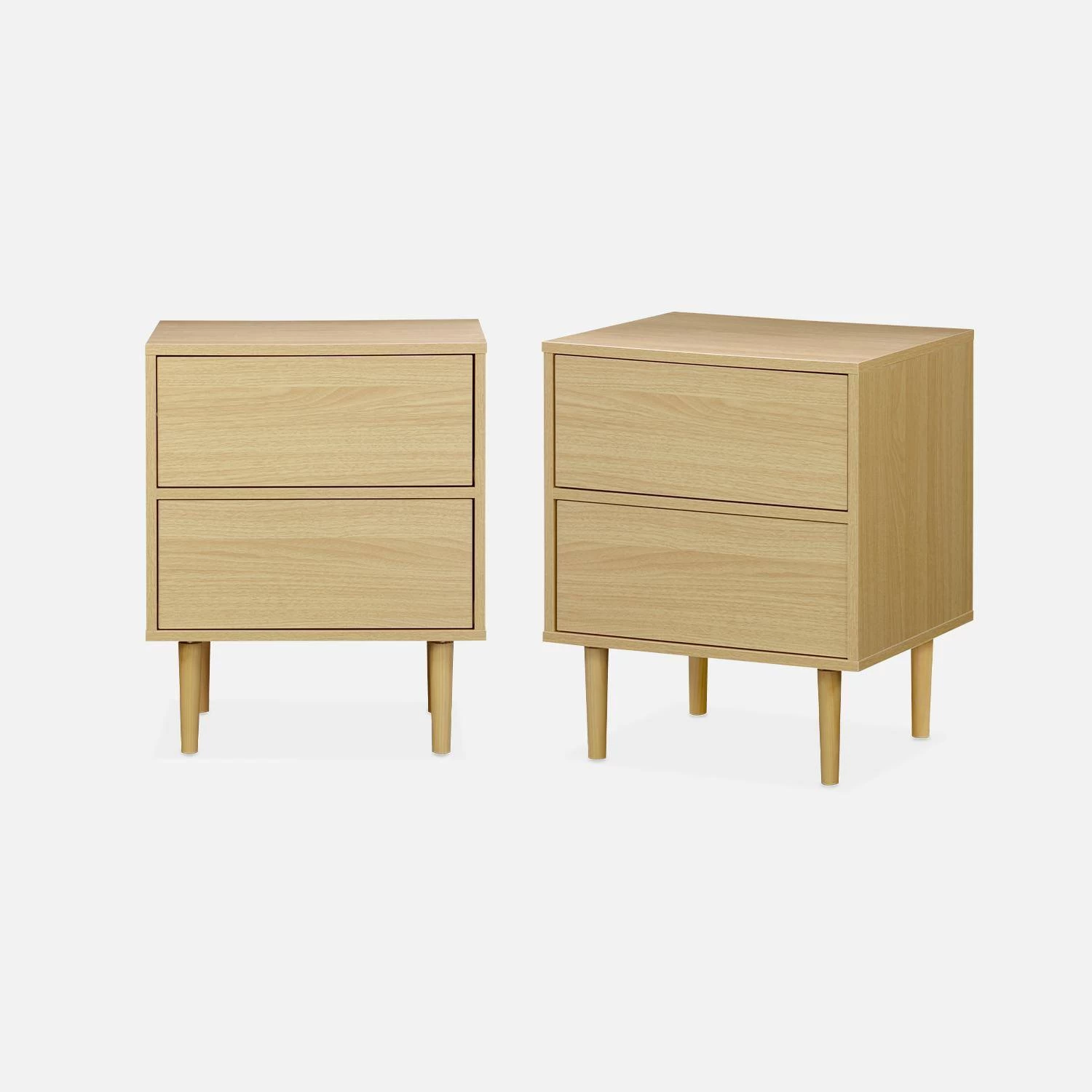 Table De Chevet Effet Bois Naturel (lot De 2) Couleur : Naturel 3 Table De Chevet Effet Bois Naturel (lot De 2) Couleur : Naturel – Image 3