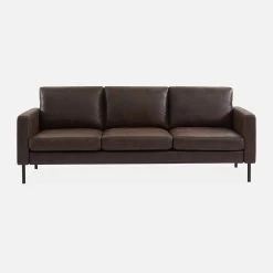 Canapé 3 Places Simili Cuir Microfibres Pieds Métal -Sweeek inysofa3pumfbn 6659ba7e9e3a17131d76a1b25374f582