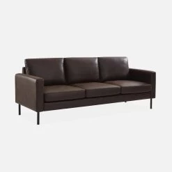 Canapé 3 Places Simili Cuir Microfibres Pieds Métal -Sweeek inysofa3pumfbn ad32dc12a7aa5b1dd5b1654ea6126960