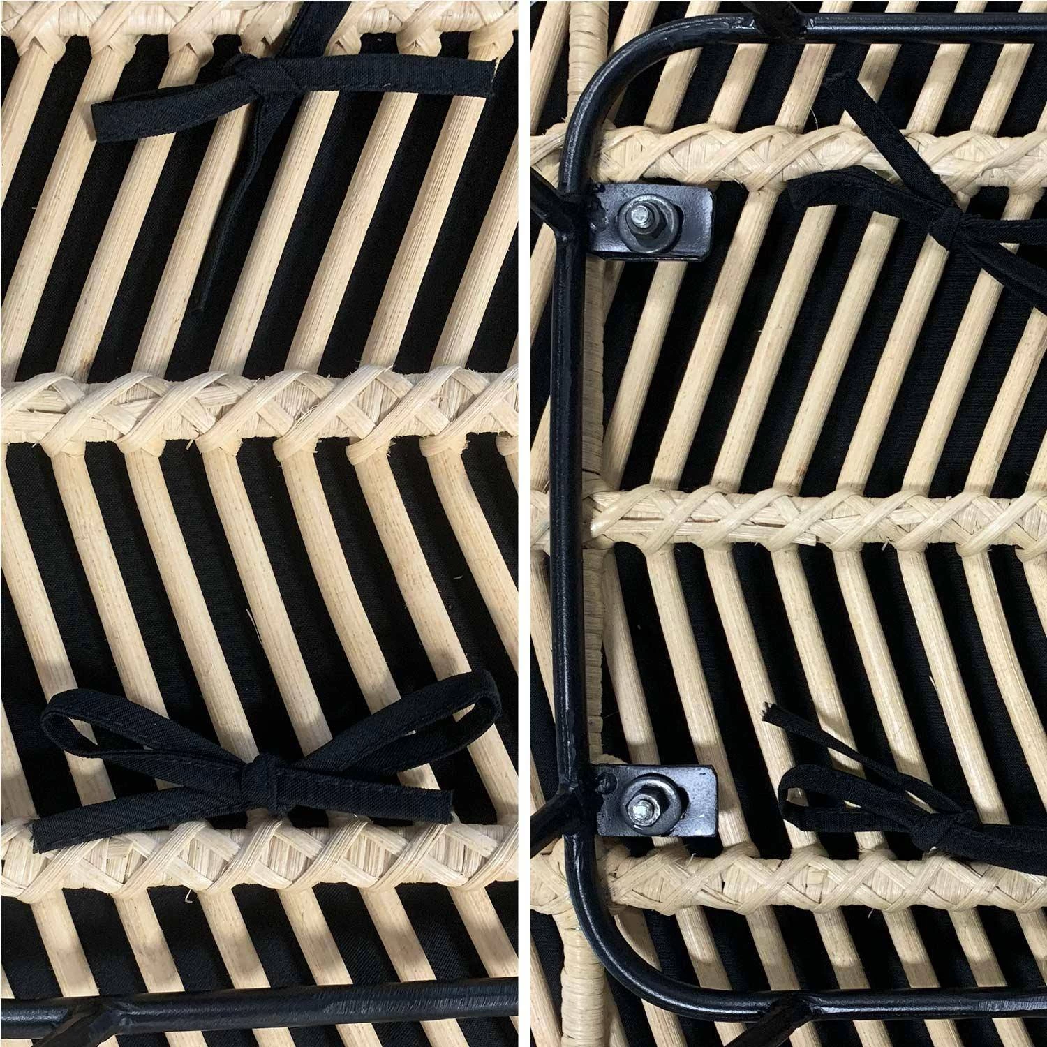 Chaise Métal Et Rotin Naturel (lot De 2) Couleur : Noir 9 Chaise Métal Et Rotin Naturel (lot De 2) Couleur : Noir – Image 9