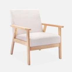 Fauteuil Scandinave Bois Et Tissu Couleur : Crème 10 Fauteuil Scandinave Bois Et Tissu Couleur : Crème -Sweeek iskacls1bg aebec844a7c296698cd5c2a0b59c9588