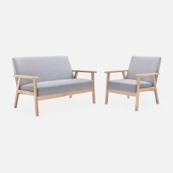 Banquette Et Fauteuil 3 Places Bois Et Tissu Couleur : Gris Clair 11 Banquette Et Fauteuil 3 Places Bois Et Tissu Couleur : Gris Clair -Sweeek iskacls1n2lg ac02bb5a9e420240298d13f4cb33ff90