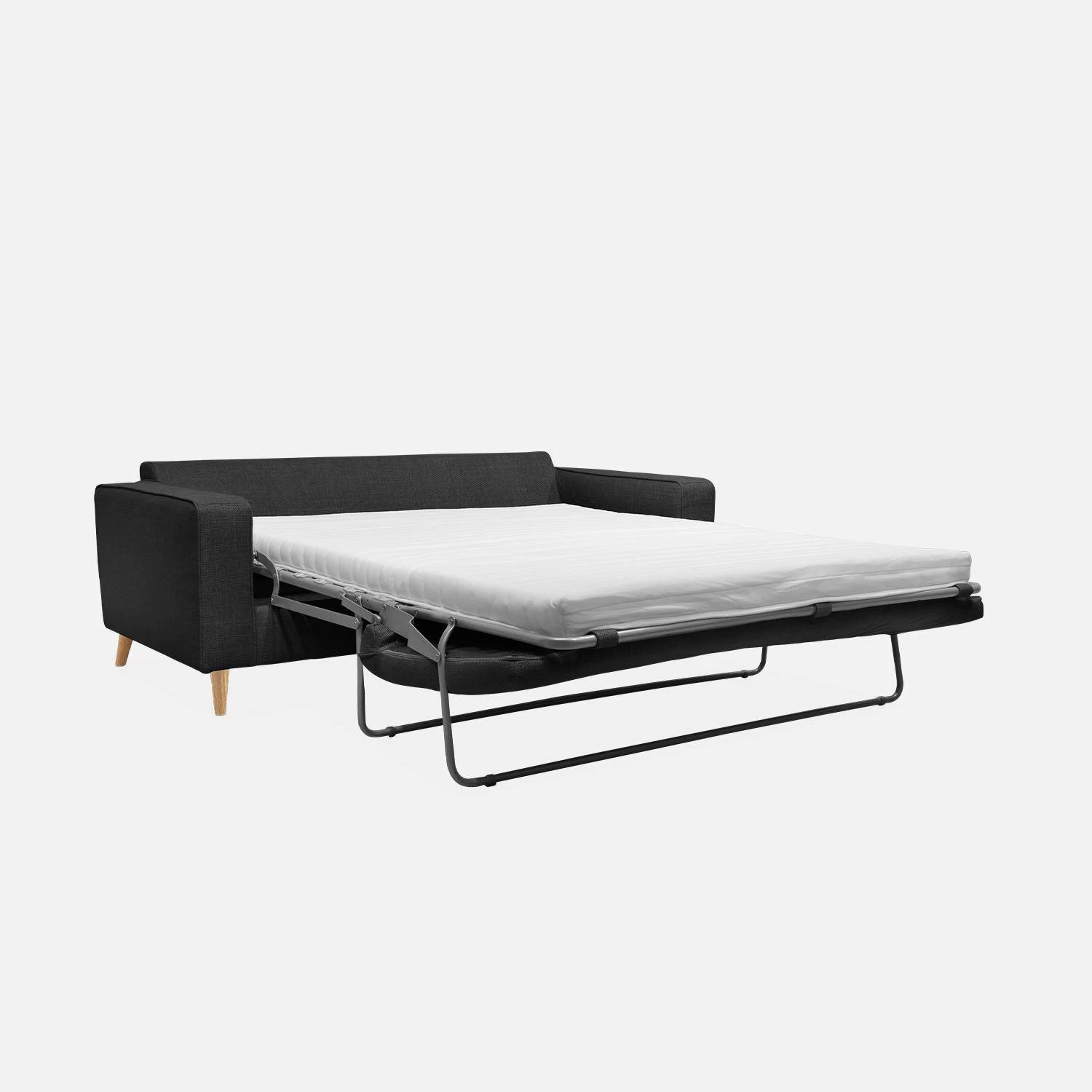 Canapé Lit Convertible 3 Places Avec Matelas 12cm - Fabriqué En France Couleur : Anthracite 8 Canapé Lit Convertible 3 Places Avec Matelas 12cm - Fabriqué En France Couleur : Anthracite – Image 8