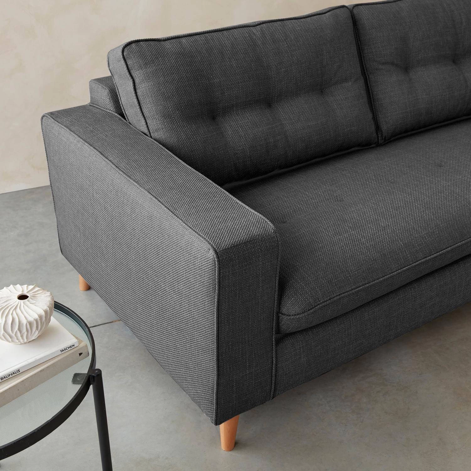 Canapé Lit Convertible 3 Places Avec Matelas 12cm - Fabriqué En France Couleur : Anthracite 4 Canapé Lit Convertible 3 Places Avec Matelas 12cm - Fabriqué En France Couleur : Anthracite – Image 4