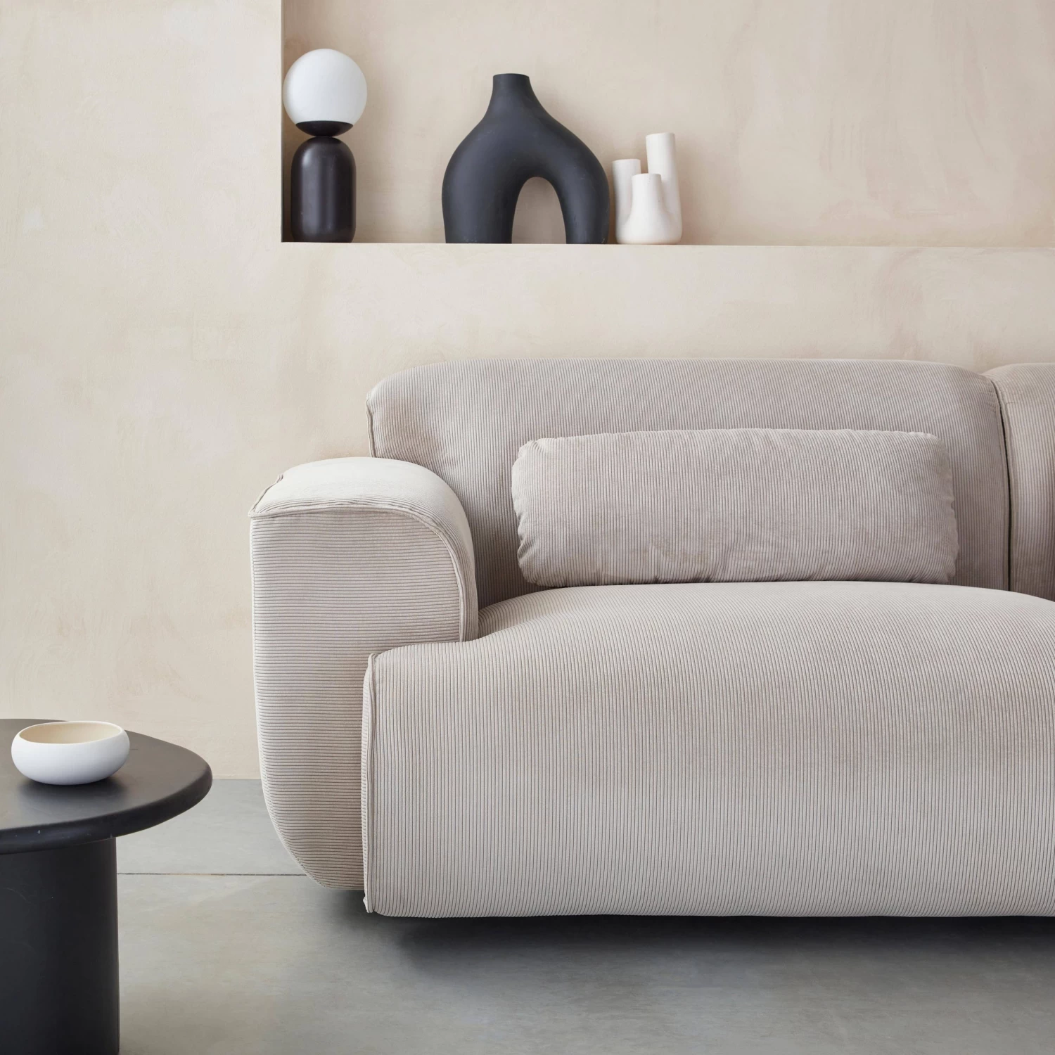 Canapé 3 Places Velours Côtelé 4 Canapé 3 Places Velours Côtelé – Image 4