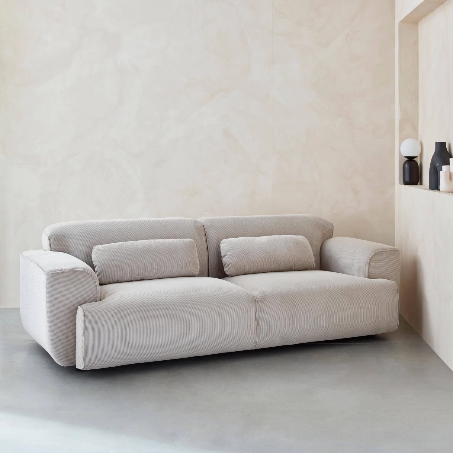 Canapé 3 Places Velours Côtelé 2 Canapé 3 Places Velours Côtelé – Image 2