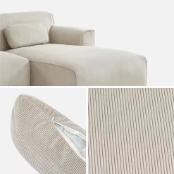 Canapé D'angle Velours Côtelé 2 à 3 Places -Sweeek iwlsofrccrvvbg 1384a8d5a5a4fda058a0dec32eb6b808