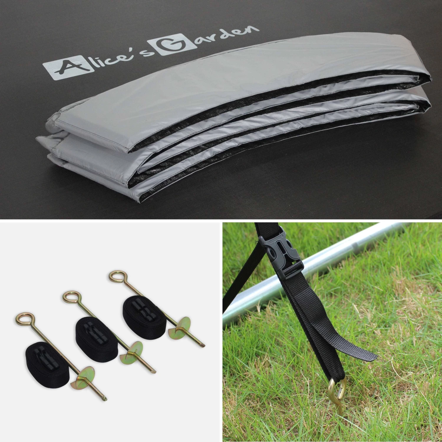 Trampoline 250cm Avec Pack D'accessoires Couleur : Gris 7 Trampoline 250cm Avec Pack D'accessoires Couleur : Gris – Image 7