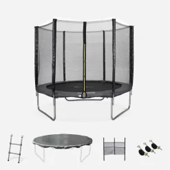 Trampoline 250cm Avec Pack D'accessoires Couleur : Gris