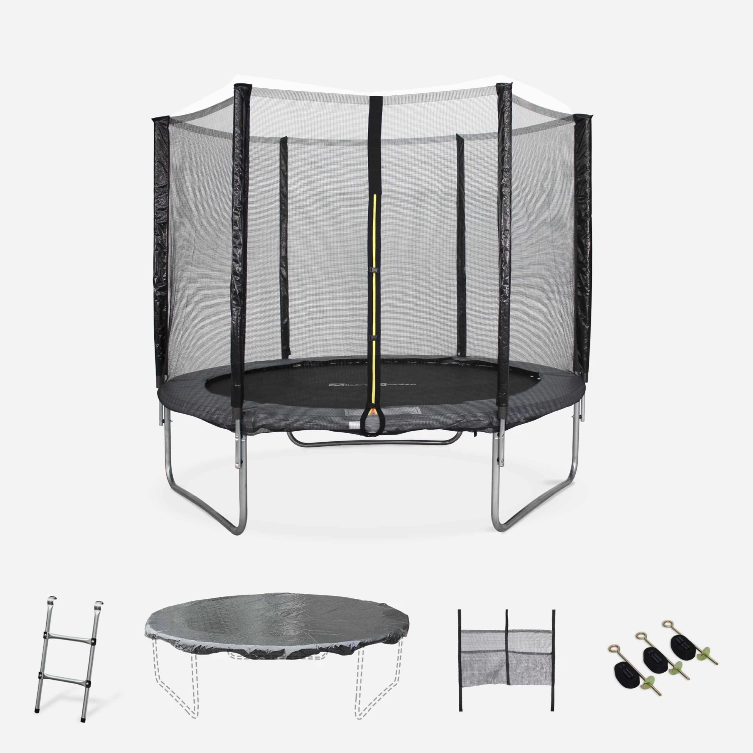 Trampoline 250cm Avec Pack D'accessoires Couleur : Gris 1 Trampoline 250cm Avec Pack D'accessoires Couleur : Gris