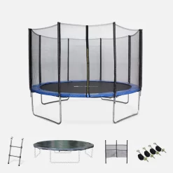 Trampoline 370cm Avec Pack D'accessoires Couleur : Bleu