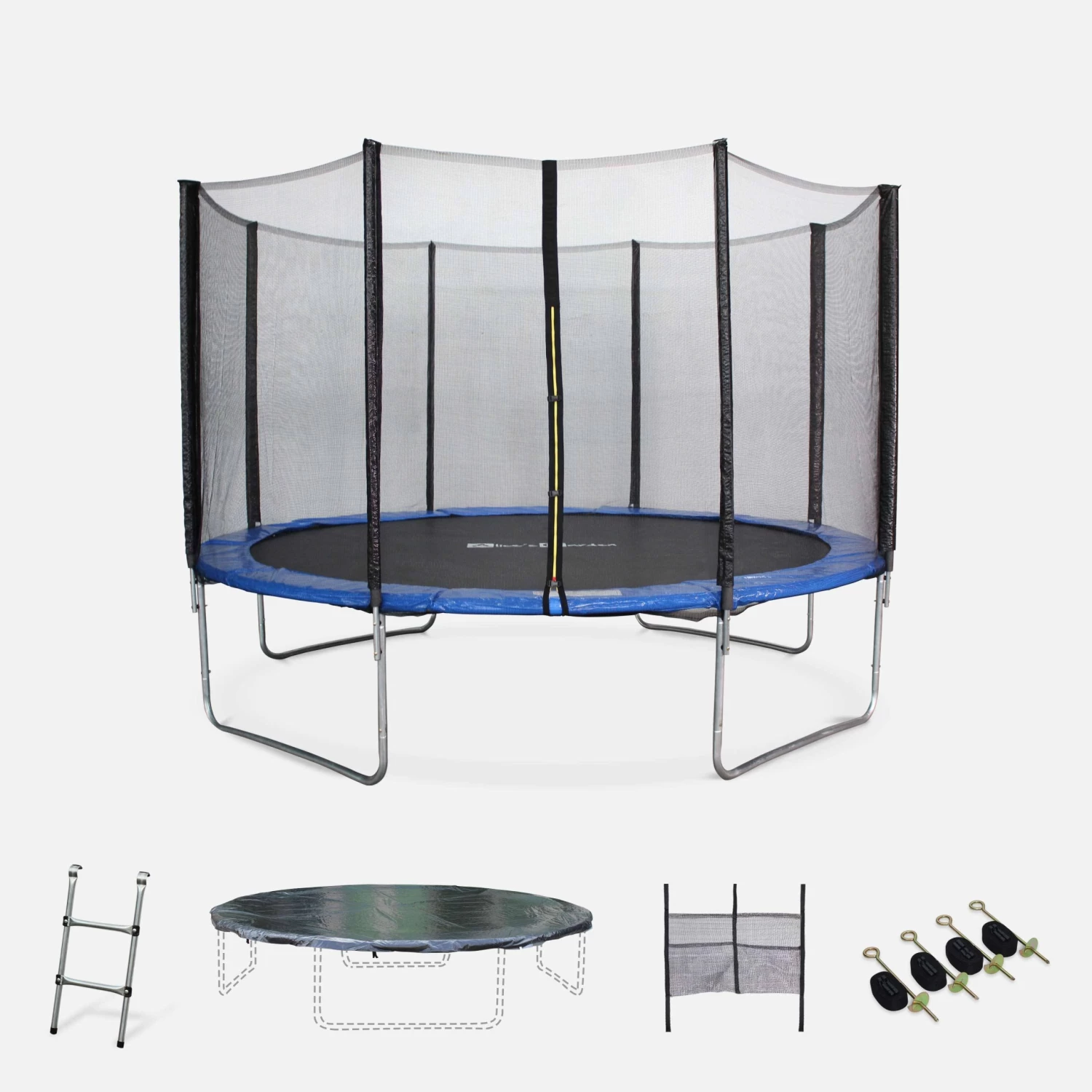 Trampoline 370cm Avec Pack D'accessoires Couleur : Bleu 1 Trampoline 370cm Avec Pack D'accessoires Couleur : Bleu