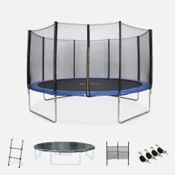 Trampoline 430cm Avec Pack D'accessoires Couleur : Bleu