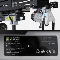 Fendeur De Bûches Horizontal électrique 52cm 2200W + Support 13 Fendeur De Bûches Horizontal électrique 52cm 2200W + Support -Sweeek lgs6t2200stand 7438157becd673ec00f17547d9b8b810