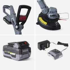 Tondeuse à Gazon à Batterie 20V, 30cm + Débrousailleuse 20V -Sweeek lm30bat20v4gt 5e1c59ed72ef20c3cd6379bb744f8b5d