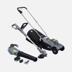 Tondeuse à Gazon 20V, 30cm + Débroussailleuse 20V + Souffleur De Feuilles 20V