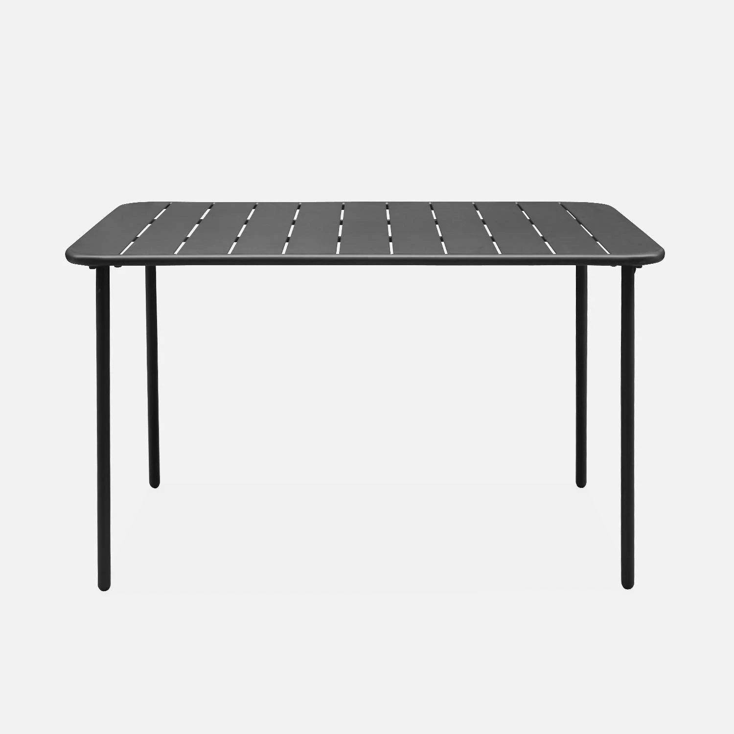 Table De Jardin Métal 4 Places Couleur : Anthracite 5 Table De Jardin Métal 4 Places Couleur : Anthracite – Image 5