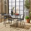 Table De Jardin Métal, 4 Chaises Couleur : Anthracite