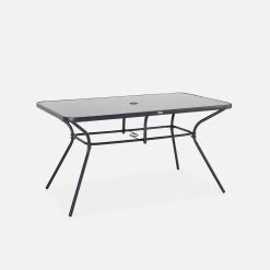 Table De Jardin Acier, 6 Fauteuils Et 1 Parasol 12 Table De Jardin Acier, 6 Fauteuils Et 1 Parasol -Sweeek mt140r6umbat 8a2da3218ab02c9bf71e849ade0a7061