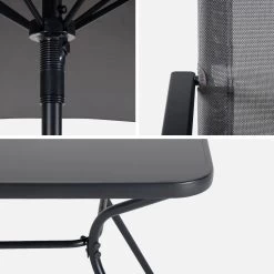 Table De Jardin Acier, 6 Fauteuils Et 1 Parasol 15 Table De Jardin Acier, 6 Fauteuils Et 1 Parasol -Sweeek mt140r6umbat f7175b32f475fcaa6ec494b40d61d38c