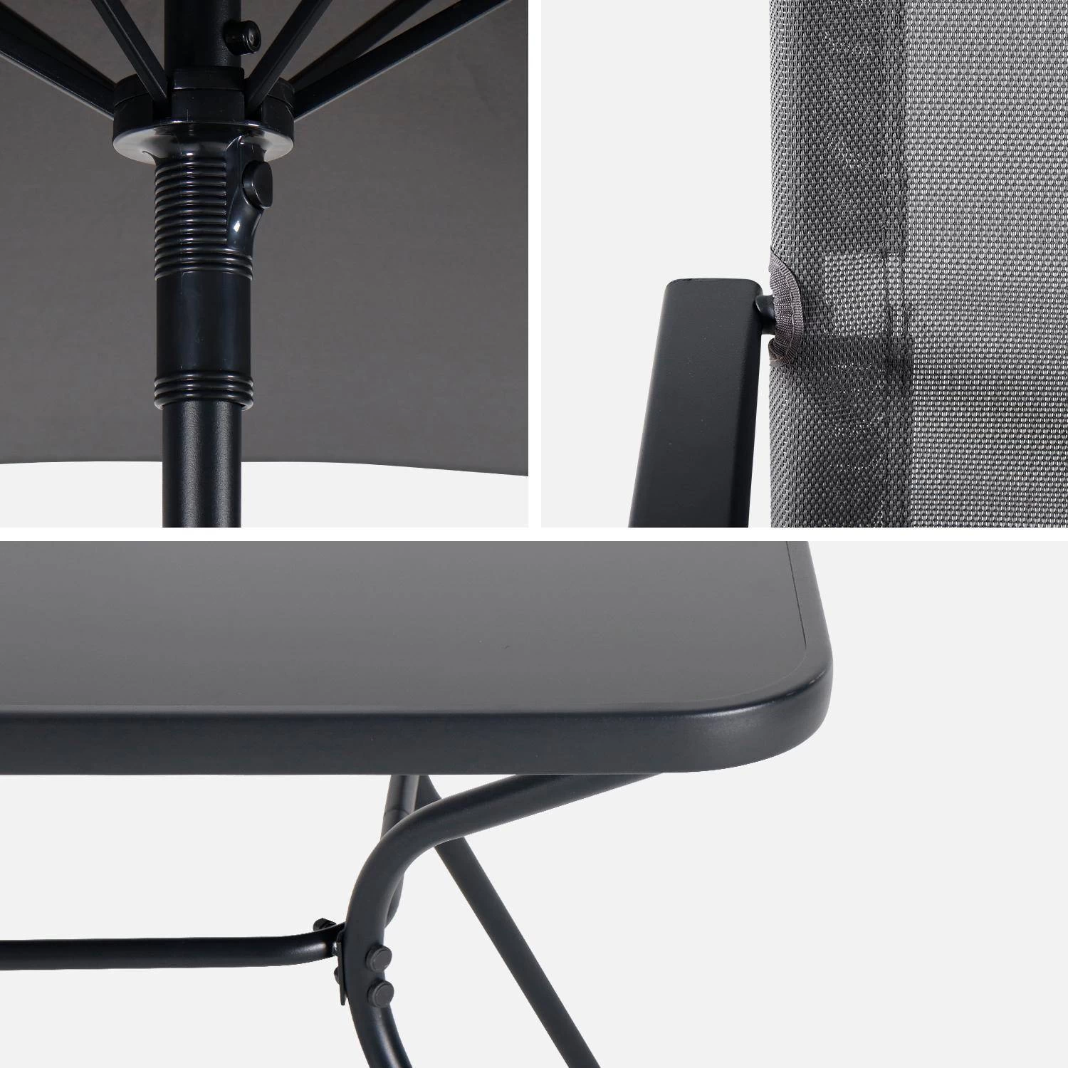 Table De Jardin Acier, 6 Fauteuils Et 1 Parasol 8 Table De Jardin Acier, 6 Fauteuils Et 1 Parasol – Image 8