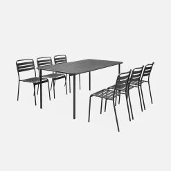 Table De Jardin Métal 6-8 Places Couleur : Anthracite -Sweeek mt160x90at 716ca08452ee1c85bc6bc0886d84315c