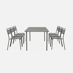 Table De Jardin Métal 6 Chaises Couleur : Savane -Sweeek mt160x90r6sav 04c7c656286d168819737827811442b1