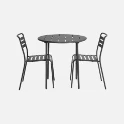 Table De Jardin Métal 2 Chaises Couleur : Anthracite 10 Table De Jardin Métal 2 Chaises Couleur : Anthracite -Sweeek mt75c2at 731d5177ecda2704669373f92afe80ae