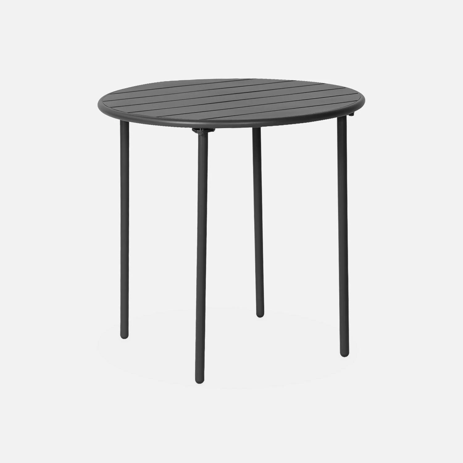 Table De Jardin Métal 2 Chaises Couleur : Anthracite 5 Table De Jardin Métal 2 Chaises Couleur : Anthracite – Image 5