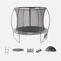 Trampoline 305cm Filet Intérieur Avec Pack D'accessoires + Tente De Camping