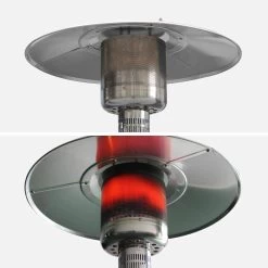 Lot De 2 Parasols Chauffants Gaz 12,5kW Couleur : Gris -Sweeek pc1204gyx2 9b3a074dbcda18d424cd6c480b0257e5