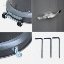 Lot De 2 Parasols Chauffants Gaz 12,5kW Couleur : Gris -Sweeek pc1204gyx2 9c809414e8c3b674581d53477aa0f539