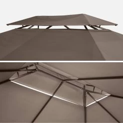 Pergola Aluminium 3x4 M Avec Rideaux Couleur : Taupe -Sweeek pga3x4swbn 95d53af9b8d08f3ed69cea81c413c61f