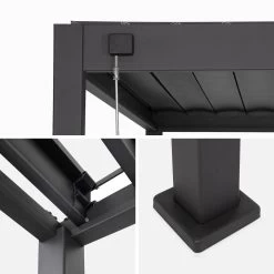 Pergola Bioclimatique Aluminium 3x4 Et Lot De 3 Persiennes 130cm -Sweeek pgbc3x4p130x3at bfb2a0d9f0d1f02f69885dee36673e95