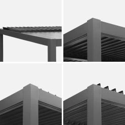 Pergola Bioclimatique, Aluminium Et Acier, 3x3 M, Lames Orientables 9 Pergola Bioclimatique, Aluminium Et Acier, 3x3 M, Lames Orientables -Sweeek pgbcslc3x3at e78af7d0cb95c7cdc50da004704a1737