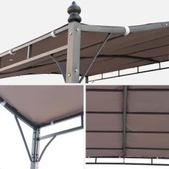Pergola Acier 3x2,5 M Couleur : Taupe -Sweeek pgskdwallbn 72a2e91228110d7b2da616e2bb629b1d