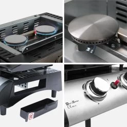 Plancha Gaz 2 Brûleurs Inox 5kW 7 Plancha Gaz 2 Brûleurs Inox 5kW -Sweeek ph1002sb 5e4dd81371a6a7a3362f640fe20d90b1