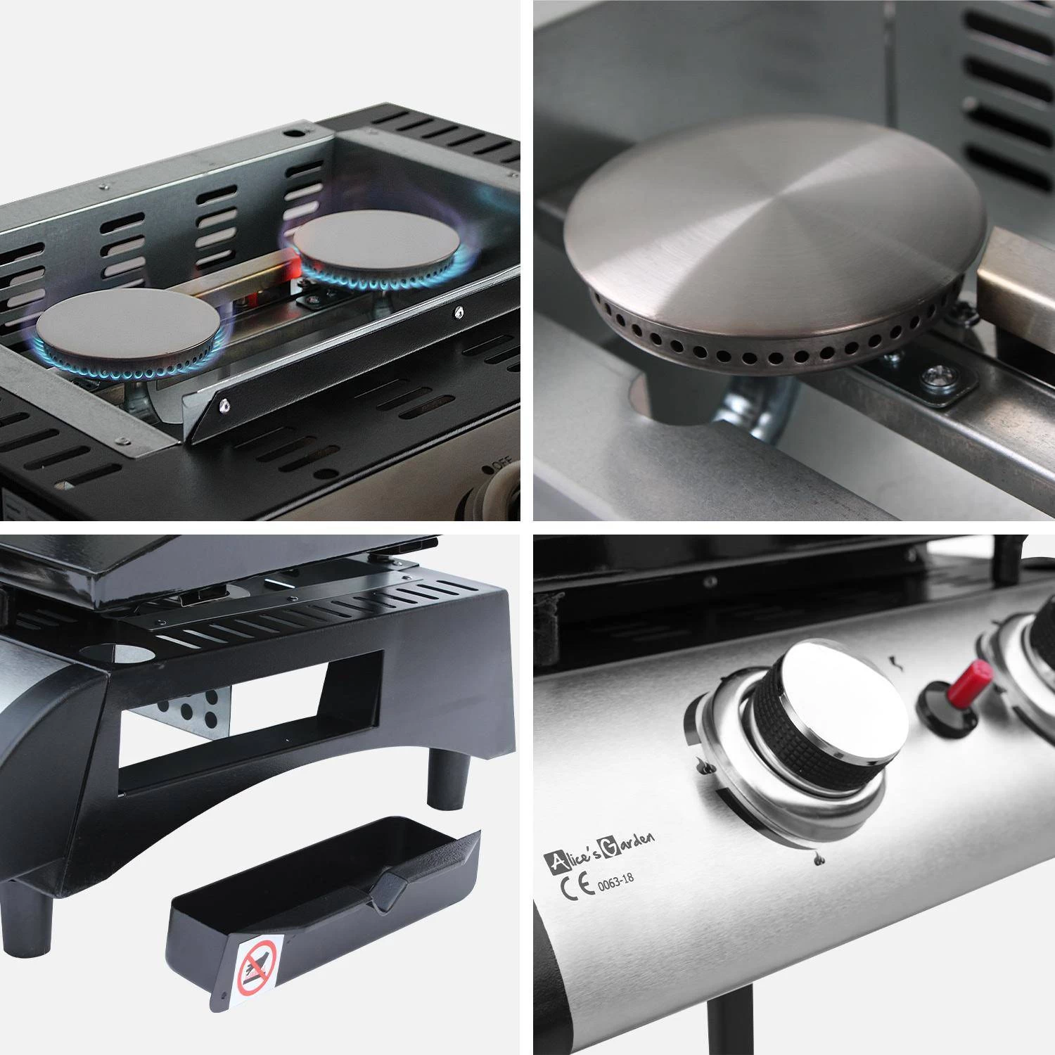 Plancha Gaz 2 Brûleurs Inox 5kW 4 Plancha Gaz 2 Brûleurs Inox 5kW – Image 4