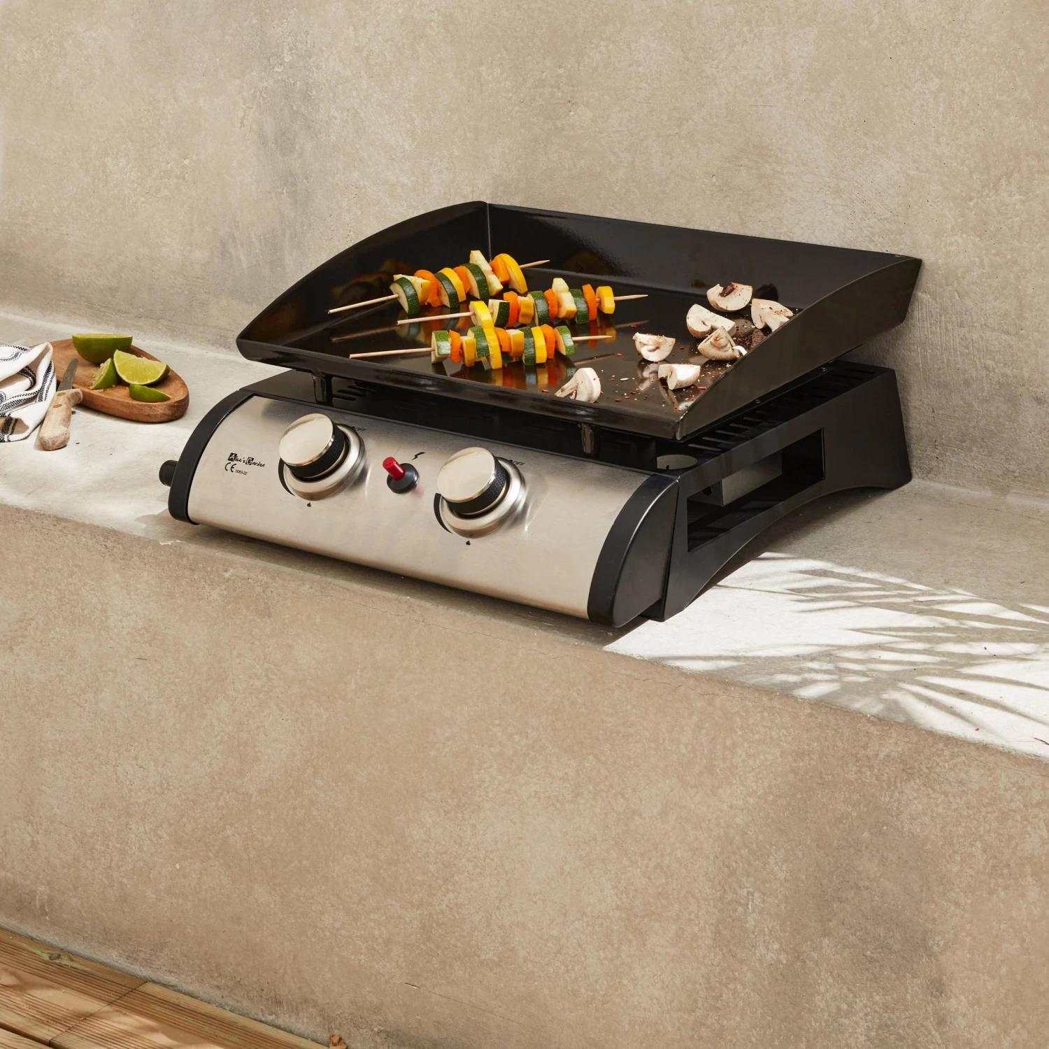 Plancha Gaz 2 Brûleurs Inox 5kW 2 Plancha Gaz 2 Brûleurs Inox 5kW – Image 2