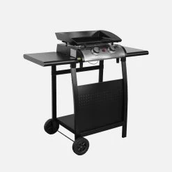 Plancha Gaz 2 Brûleurs Inox 5kW Avec Chariot -Sweeek ph1002trolley 9ab1ad909035b8cbfa8e74fcdd6ef628