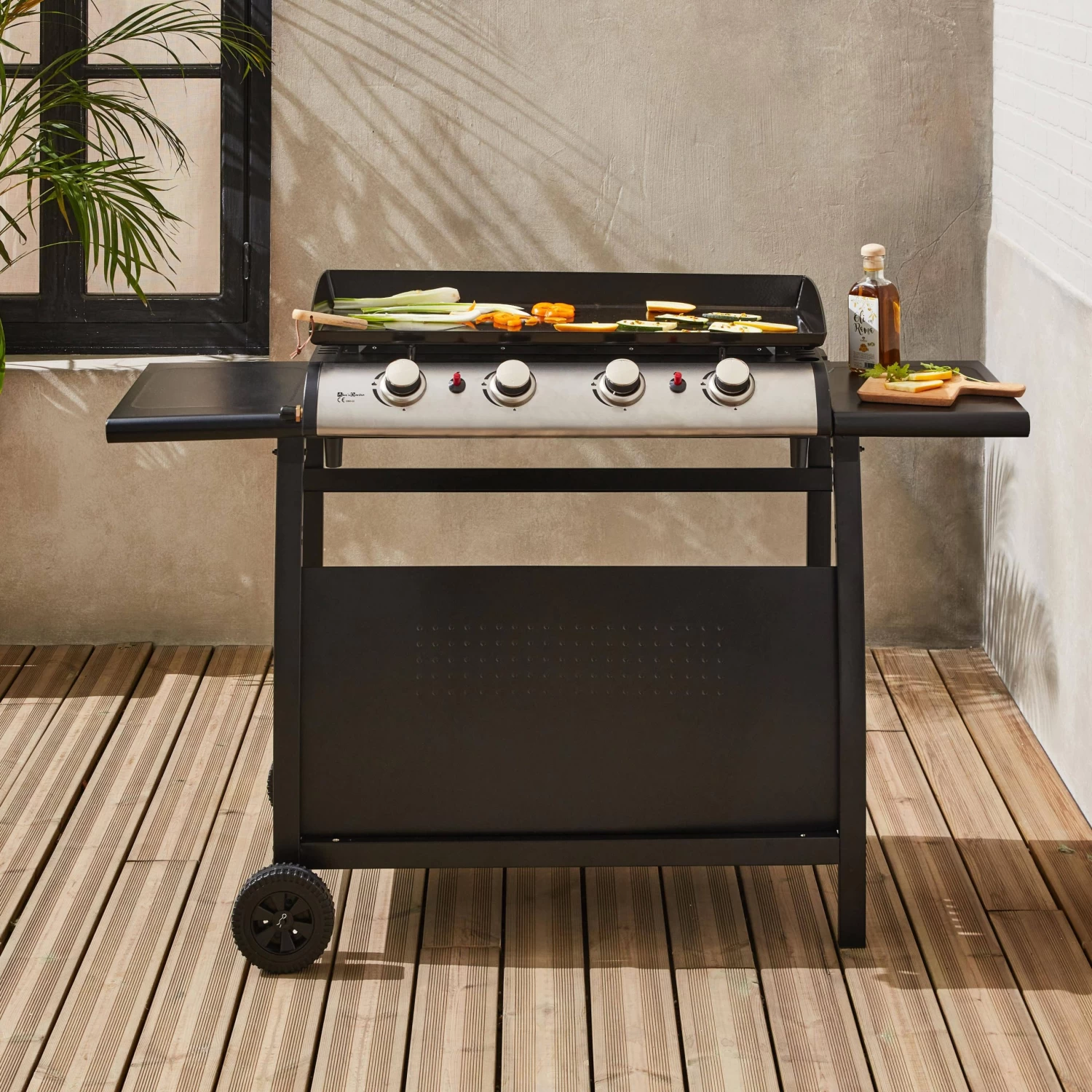 Plancha Gaz 4 Brûleurs Inox 10kW Avec Chariot 2 Plancha Gaz 4 Brûleurs Inox 10kW Avec Chariot – Image 2