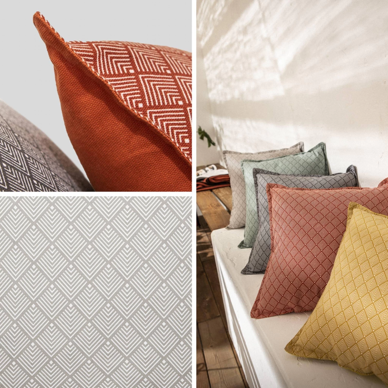 Lot De 2 Coussins De Décoration - 38x38cm - Carré Couleur : Gris Taupe 2 Lot De 2 Coussins De Décoration - 38x38cm - Carré Couleur : Gris Taupe – Image 2