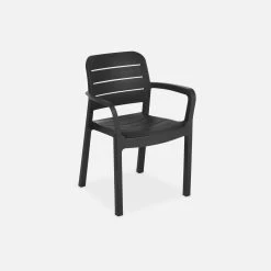 Table De Jardin Résine + 6 Chaises Empilables -Sweeek plk150tr6bk b1fb887ce2f3bdc447a6dd2e1647b37e