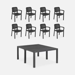 Table De Jardin Modulable Résine + 8 Chaises Empilables -Sweeek plk150x2tr8bk 49051b7afc41e3e335f8300891b3cc9e