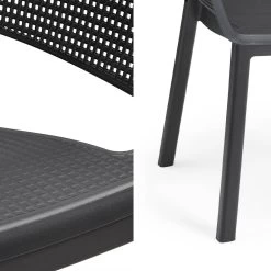 Table De Jardin Résine + 8 Chaises Empilables Couleur : Graphite -Sweeek plk240er8bk dca5127bb65b4af96ba6a43b7c3d4991