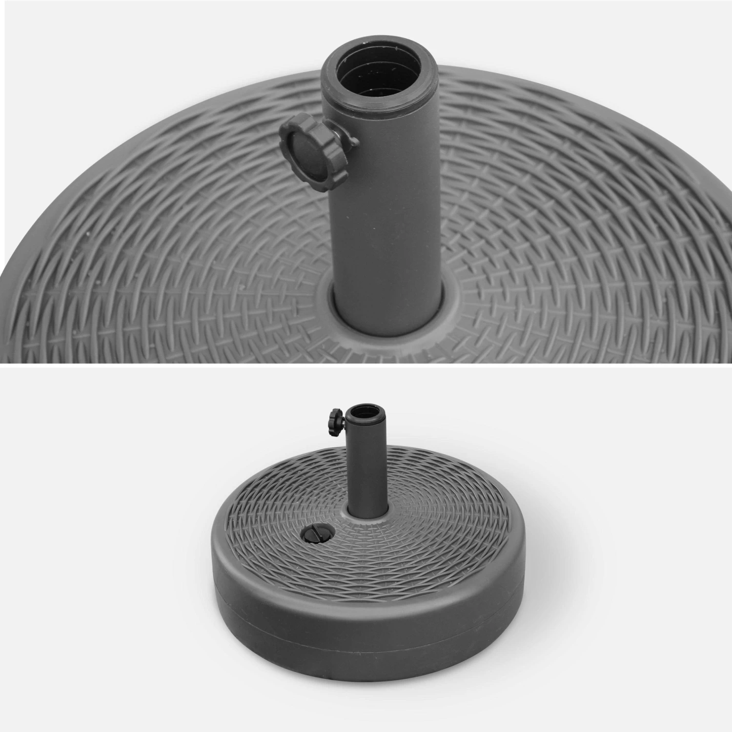 Pied Parasol Rond Plastique Pour Parasol à Mat Central 3 Pied Parasol Rond Plastique Pour Parasol à Mat Central – Image 3