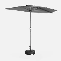 Demi-parasol Pour Balcon 2.5m Couleur : Gris